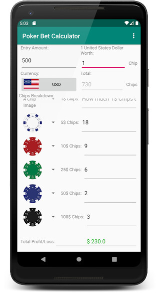 Run android online APK Poker Bet Calculator from MyAndroid or emulate Poker Bet Calculator using MyAndroid