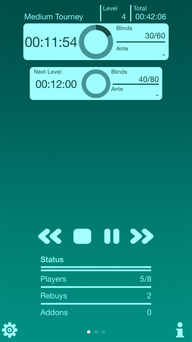 Emulate iPhone app Poker Blind Timer Lite using MyAndroid