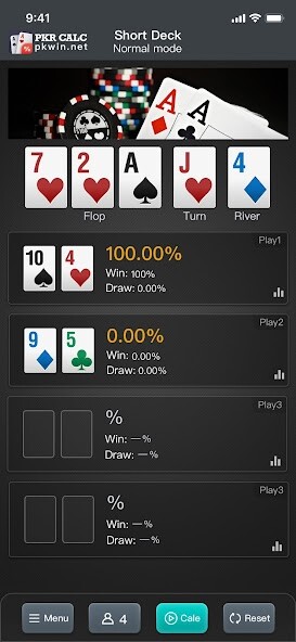 Run android online APK Poker Calc from MyAndroid or emulate Poker Calc using MyAndroid