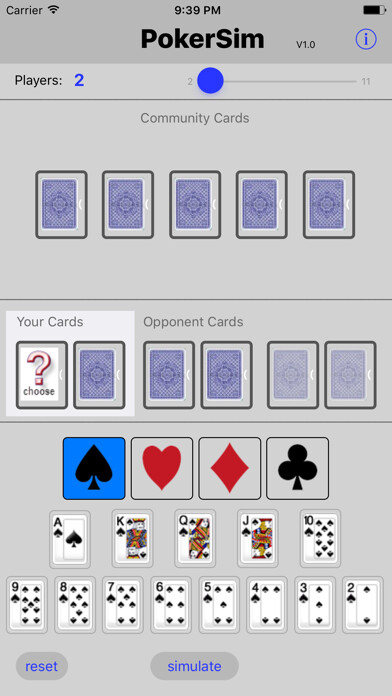 Emulate iPhone app PokerSim using MyAndroid