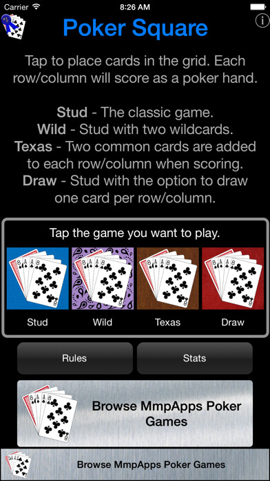Emulate iPhone app Poker Square - Solitaire using MyAndroid Emulate iPhone app Poker Square - Solitaire using MyAndroid