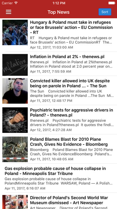 Emulate iPhone app Poland News in English & Polish Radio using MyAndroid