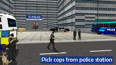 Emulate iPhone app Police City Bus Staff Duty Simulator 2016 3D - London Anicent City Police Department Pick & Drop using MyAndroid