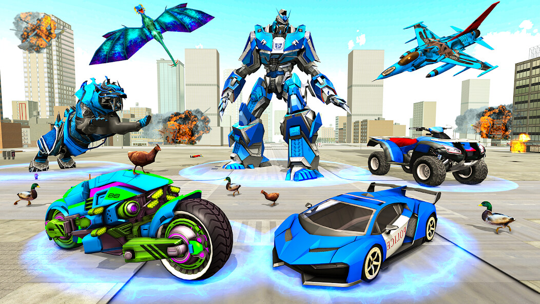 Run android online APK Police Tiger Robot Car Game 3d from MyAndroid or emulate Police Tiger Robot Car Game 3d using MyAndroid