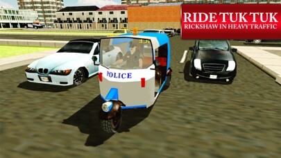 Emulate iPhone app Police Tuk Tuk Rickshaw Simulator & Auto Driving using MyAndroid