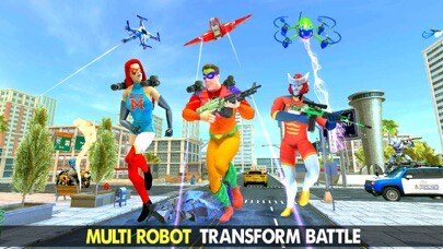 Emulate iPhone app Police War Drone Robot Game using MyAndroid