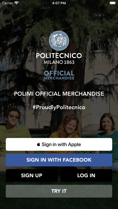Emulate iPhone app POLIMI OFFICIAL MERCHANDISE using MyAndroid Emulate iPhone app POLIMI OFFICIAL MERCHANDISE using MyAndroid