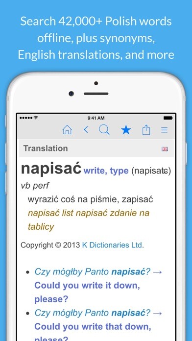 Emulate iPhone app Polish Dictionary & Thesaurus using MyAndroid Emulate iPhone app Polish Dictionary & Thesaurus using MyAndroid