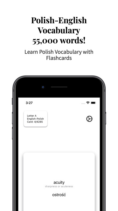 Emulate iPhone app Polish-English Vocabulary using MyAndroid