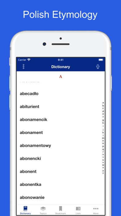 Emulate iPhone app Polish etymology and origins using MyAndroid