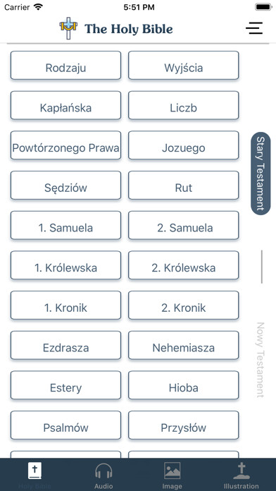 Emulate iPhone app Polish Holy Bible with Audio using MyAndroid