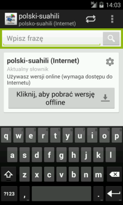 Emulate Android APK Polish-Swahili Dictionary