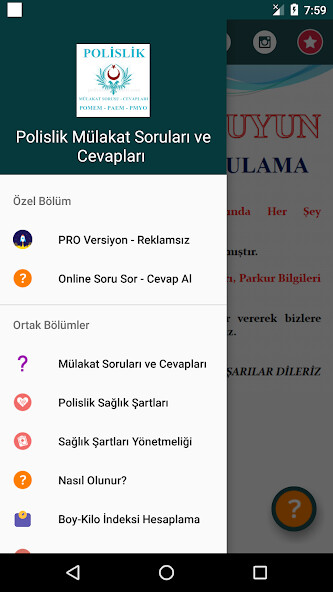 Run android online APK Polislik Mülakat Soruları - PO from MyAndroid or emulate Polislik Mülakat Soruları - PO using MyAndroid