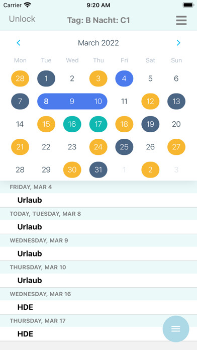 Emulate iPhone app Polizei Dienstkalender 2 using MyAndroid Emulate iPhone app Polizei Dienstkalender 2 using MyAndroid