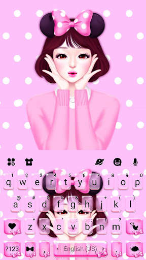 Run android online APK Polka Dot Lovely Girl Keyboard Theme from MyAndroid or emulate Polka Dot Lovely Girl Keyboard Theme using MyAndroid