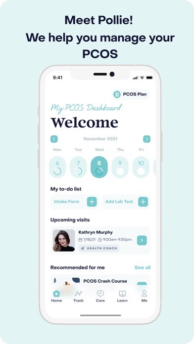 Emulate iPhone app Pollie: PCOS Simplified using MyAndroid