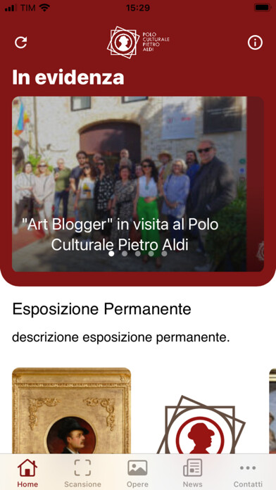 Emulate iPhone app Polo Culturale Pietro Aldi using MyAndroid