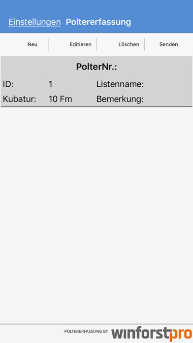 Emulate iPhone app Poltererfassung NG using MyAndroid