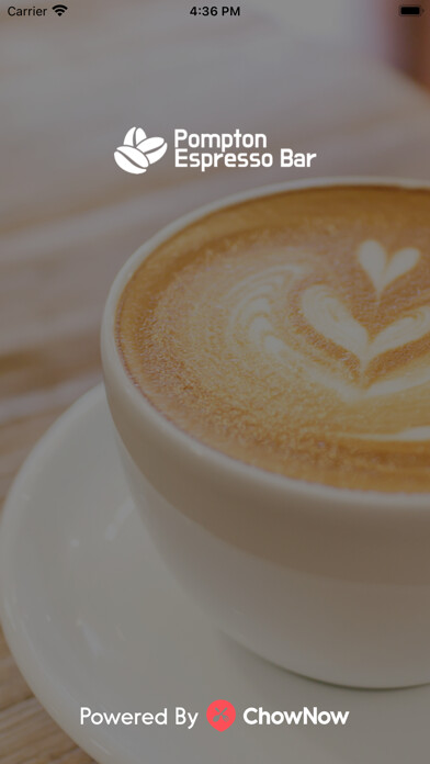 Emulate iPhone app Pompton Espresso Bar using MyAndroid