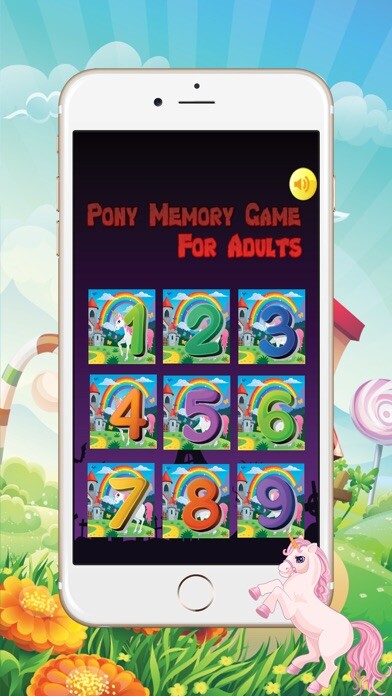 Emulate iPhone app Pony Memory Game For Adults using MyAndroid