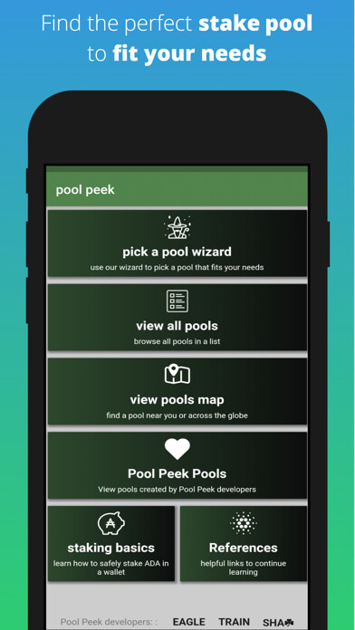 Emulate iPhone app Pool Peek - ADA Stake Pools using MyAndroid