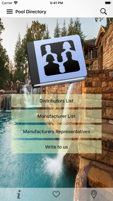 Emulate iPhone app Pool & Spa Directory using MyAndroid