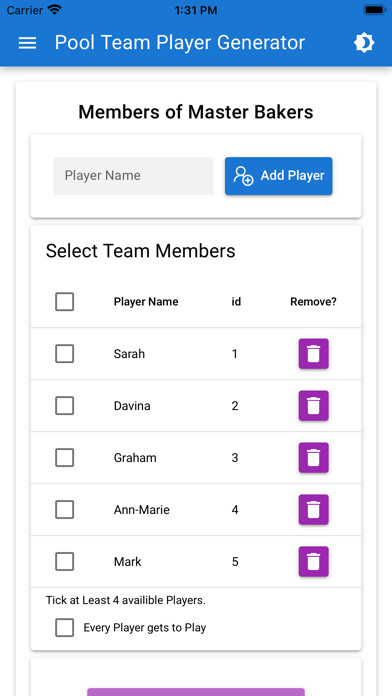 Emulate iPhone app Pool Team Generator using MyAndroid Emulate iPhone app Pool Team Generator using MyAndroid
