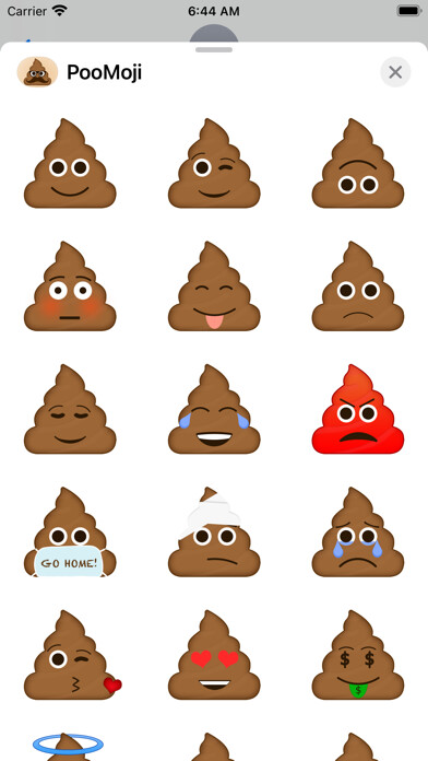 Emulate iPhone app PooMoji Stickers using MyAndroid