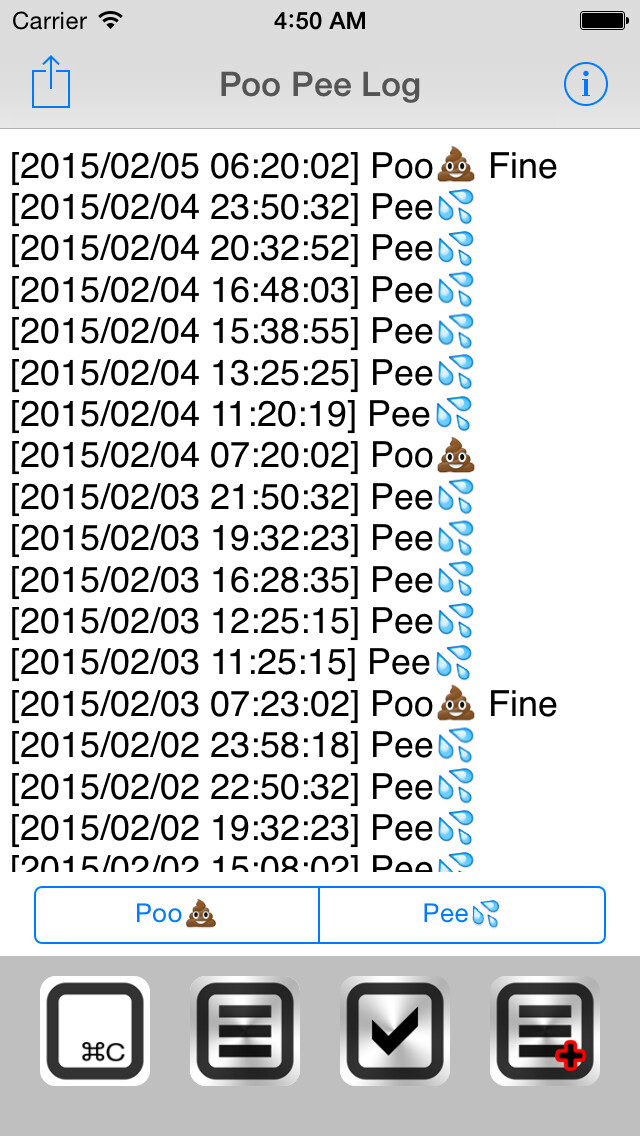 Emulate iPhone app Poo Pee Log using MyAndroid Emulate iPhone app Poo Pee Log using MyAndroid