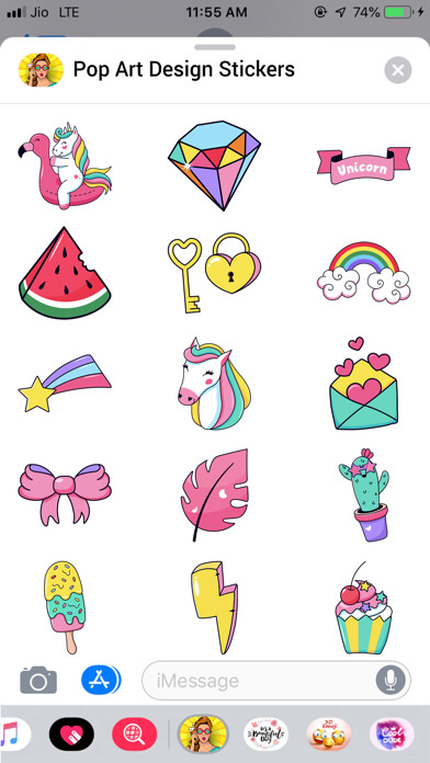 Emulate iPhone app Pop Art Designs Stickers using MyAndroid Emulate iPhone app Pop Art Designs Stickers using MyAndroid