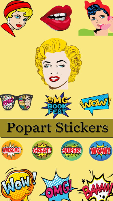 Emulate iPhone app Pop Art Stickers! using MyAndroid