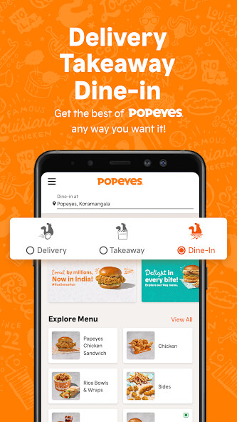 Run android online APK Popeyes India: Food Delivery from MyAndroid or emulate Popeyes India: Food Delivery using MyAndroid