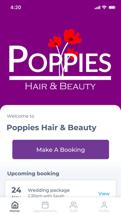 Emulate iPhone app Poppies Hair & Beauty using MyAndroid Emulate iPhone app Poppies Hair & Beauty using MyAndroid