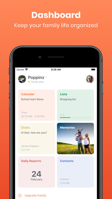 Emulate iPhone app Poppinz: Family Calendar App using MyAndroid Emulate iPhone app Poppinz: Family Calendar App using MyAndroid