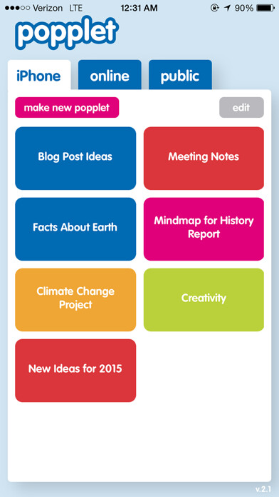 Emulate iPhone app Popplet using MyAndroid