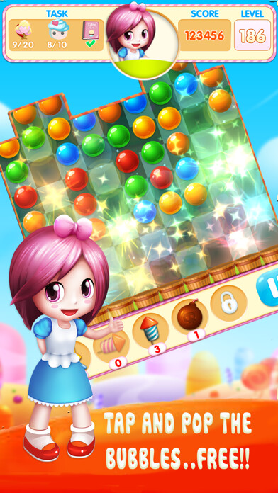 Emulate iPhone app Pop Top Bubbles 2 using MyAndroid
