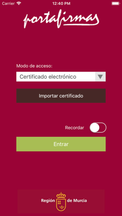 Emulate iPhone app Portafirmas CARM using MyAndroid Emulate iPhone app Portafirmas CARM using MyAndroid