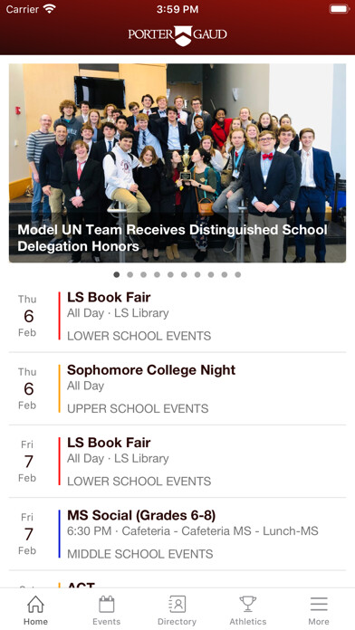 Emulate iPhone app Porter-Gaud using MyAndroid