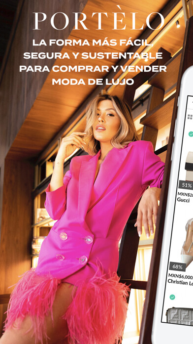 Emulate iPhone app Portèlo -Luxury Fashion Market using MyAndroid