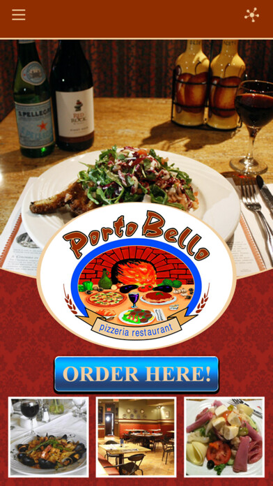 Emulate iPhone app Porto Bello Pizzeria & Restaurant using MyAndroid Emulate iPhone app Porto Bello Pizzeria & Restaurant using MyAndroid