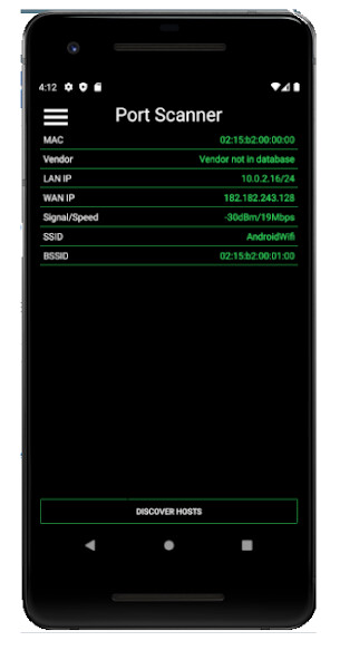 Run android online APK port scanner from MyAndroid or emulate port scanner using MyAndroid