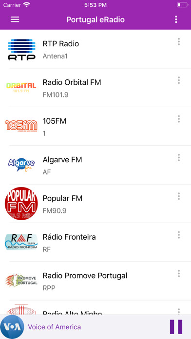 Emulate iPhone app Portugal eRadio using MyAndroid