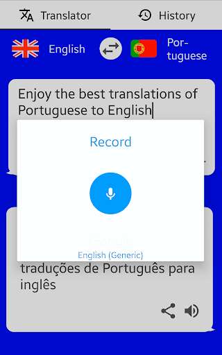 Run android online APK Portuguese English Translator ( Text to Speech ) from MyAndroid or emulate Portuguese English Translator ( Text to Speech ) using MyAndroid