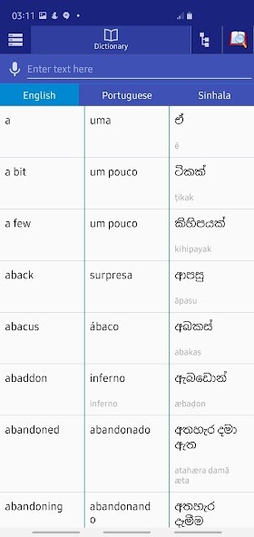Run android online APK Portuguese Sinhala Dictionary from MyAndroid or emulate Portuguese Sinhala Dictionary using MyAndroid