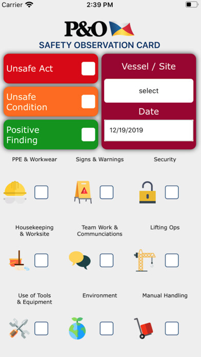 Emulate iPhone app P&O Safety Observation Card using MyAndroid Emulate iPhone app P&O Safety Observation Card using MyAndroid