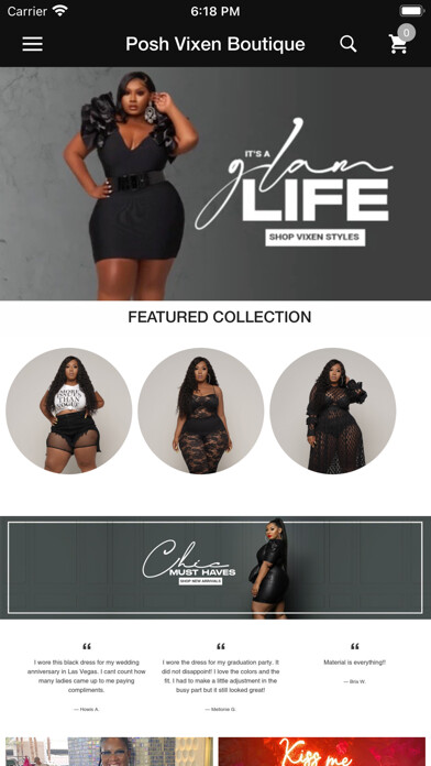 Emulate iPhone app Posh Vixen Boutique using MyAndroid