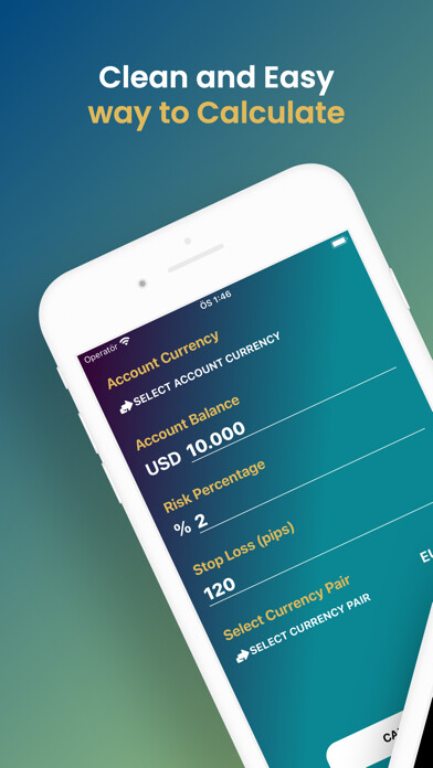 Emulate iPhone app Posica-Calculate Position Size using MyAndroid