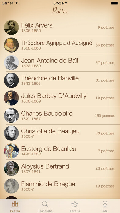 Emulate iPhone app Poésie Français using MyAndroid Emulate iPhone app Poésie Français using MyAndroid