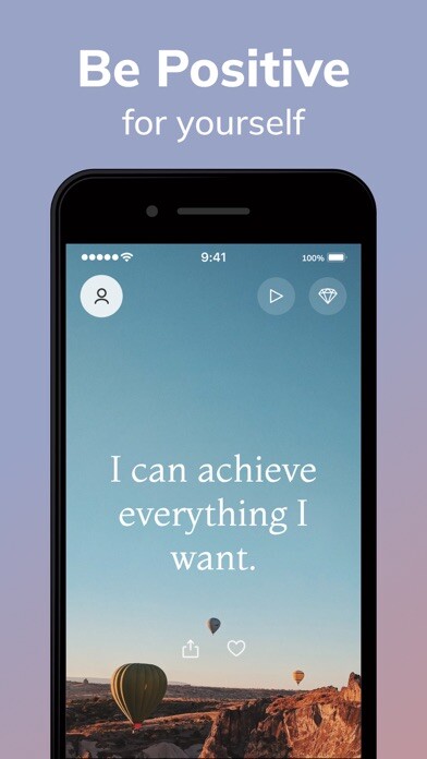 Emulate iPhone app Positive Affirmations, Mantra using MyAndroid