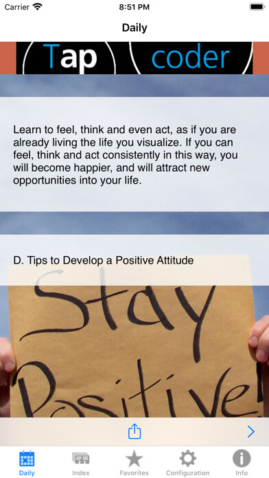 Emulate iPhone app Positive Thinking Techniques using MyAndroid